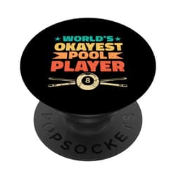 World's Okayest Pool Funny Billiards Pool Balls Pool Player PopSockets Adhesive PopGrip