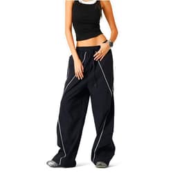 Aelfric Eden Mens Parachute Pants Cool Lines Wide Leg Baggy Y2K Unisex Jogger Casual Sweatpants Track Cargo Pants Streetwear