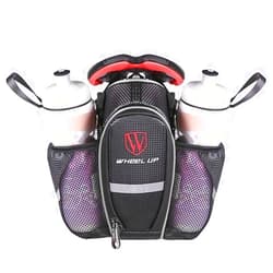 MOOZO Waterproof Rear Under Seat Bike Saddle Bag, Double Pouch Bicycle Tail Pocket with Reflective Strip for MTB Mountain City Road Bike Water Bottle/Repair Tools Kit