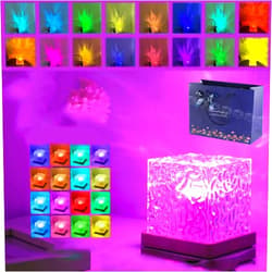MGSTN Timbersonic Underwater Lamp, Luminorthe Northern Lights Lamp Cube, Aurora Glow Lamp,16 Color Wave Night Light with Remote Control for Gaming Room/Bedroom/Ceiling/Party (1PC, Rechargeable Model)