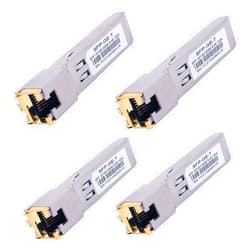 GESD 4PCS 1000BASE-T Gigabit SFP to RJ45 Copper Ethernet Modular Transceiver for Cisco,Meraki,Ubiquiti,D/TP Link,Supermicro,Netgear,Broadcom, 1.25G SFP-T CAT5E/CAT6 up to 100m Mikrotik S-RJ01