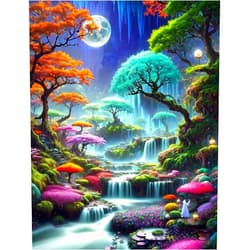 WUSARPLY Moonlight Diamond Paintings Kits for Adults, Moon Landscape Diamond Art Kits Full Drill Diamond Dots Paint with Diamonds Gem Arts and Crafts for Beginner Kids Home Wall Decor