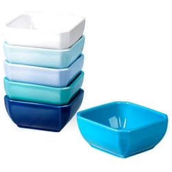 DELLING 6 oz Ramekins - Ramekins for Creme Brulee- Delling Square Porcelain Ramekins Oven Safe, Souffle Dish Ramekins for Baking Souffle Ramekins Ramekins Bowls, Set of 6 Colorful
