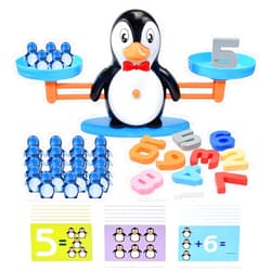 BAKAM Penguin Balance Scale & Number Counting Blocks Games for Kids Ages 3-5, Montessori Math Games for Kids 5-7, Preschool Kindergarten Learning Activities, STEM Educational Toys for 3+ Year Old
