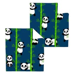 YETTASBIN Cute Panda Washcloths 2 Pack, Soft Absorbent Cotton Baby Face Towels, Washable Reusable Fingertip Towels for Bath Gym Hotel Spa, 12 x 12 Inch