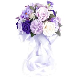 S_SSOY Wedding Bouquet Bride,Bride Bridal Bouquet Bridesmaid Artificial Flowers for Ceremony Anniversary Party Bridal Shower Decoration Wedding Bouquets (Lilac Purple)