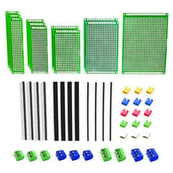 Sunxeke Double Sided PCB Board Kit for DIY Soldering and Electronic Project Circuit Boards Prototype Boards Compatible with Arduino Kits, 2.54mm Male and Female Header Connector Visit The Sunxeke Store