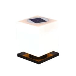 CZLZY Modern Simple Square LED Pillar Lamp Solar Post Light Outdoor Waterproof Column Light Acrylic Lampshade Garden Fence Pedestal Light Villa Gate Landscape Light
