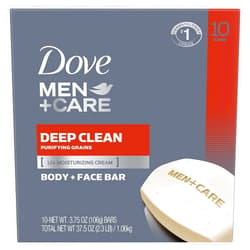 DOVE MEN + CARE Dove Men+Care Men's Bar Soap More Moisturizing Than Bar Soap Deep Clean Soap Bar that Effectively Washes Away Bacteria, Nourishes Your Skin 3.75 oz 10 Bars,10 Count(Pack of 1)