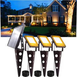 Mii-PWR Solar Spotlights Outdoor Waterproof, Zeta 3-in-1 Spot Lights Metal Warm White Auto On/Off Dusk to Dawn Landscape Flag Pole Uplights for Outside House Trees Garden Yard Driveway Pathway Lawn