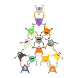HearthSong Set of 18 Fun and Friendly Stacking and Playing Monsters Wooden Blocks