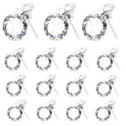 Uenhoy 30 Pcs Crystal Upholstery Nails Tacks 1 Inch (25mm) Furniture Upholstery Tacks for Decoration, Diamond Crystal Decorative Push Pins for Sofa Headboard Wall Decor