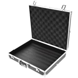 SUPVOX Aluminum Hard Case Briefcase Box Lockable Flight Case Portable Carrying Case Container for Test Instruments Cameras Tools Mechanical Garage Black