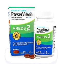 Bausch & Lomb BAUSCH + LOMB PreserVision AREDS 2 Formula Eye Vitamin and Mineral Supplement, 60 softgels 60 Count (Pack of 1)