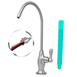 Metpure RO Faucet Reverse Osmosis Drinking Water Air Gap Filtration System Water Dispenser Spout (Brushed Nickel) with Pre-Inserted Tubing and Faucet Wrench RO-FW148