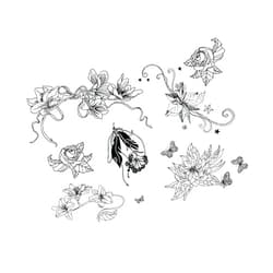 Neva Nude Femme Flor-al Flowers Large Temporary Tattoo Pack | Body Decoration for Festivals, Raves, and More