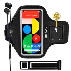 RUNBACH Running Armband for Google Pixel 8/7/6/6 Pro/5a/4XL/3a XL/3 XL,Sweatproof Running Exercise Case with Card Slot for Pixel 8/7/6/6 Pro/5a/4XL/3a XL/3 XL(Black)
