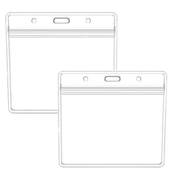 Leader Jin Extra Thick Horizontal ID Card Name Tag Badge Holder with Waterproof Type Resealable Zip (Holders, 20Packs)