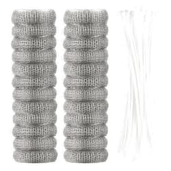 Suoundey 24 Pieces Lint Traps Washing Machine Stainless Steel Lint Snare Traps Laundry Mesh Washer Hose Filter with 24 Pcs Cable Ties