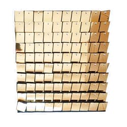 Blush Blooms Decor 24 Sequin Panels for Sequin Wall - New Interlocking Design | Shimmer Wall, Sequin Backdrop, Events, and Advertising Signs (Light Gold)