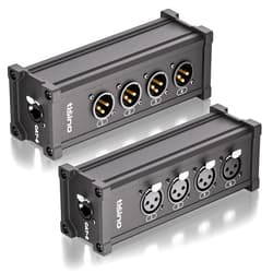 tisino XLR Splitter 4-Channel Multi Network to XLR Cable Breakout, XLR, AES, DMX Channels Over RJ45 Cat5/Cat6 DMX Splitter Ethernet Extender for Live Stage, Studio Recording(1 Male&1 Female)