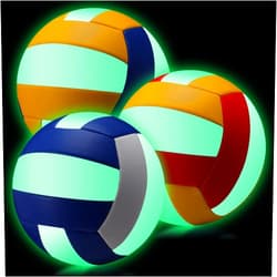 Libima 3 Pcs Glow in The Dark Volleyball Official Size 5 with Pump Bag Light up Volleyball for Adult Child Indoor Outdoor Training Game Sport Gift Back to School
