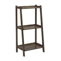 New Ridge Home Goods Dunnsville 3-Shelf Wood Ladder Bookcase with Open Bookshelves for Living Room and Home Office, Espresso