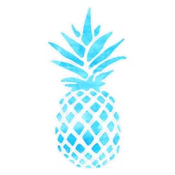 SMJ Designs Blue Watercolor Pineapple Design Sticker Vinyl Waterproof Sticker Decal Car Laptop Wall Window Bumper Sticker 5