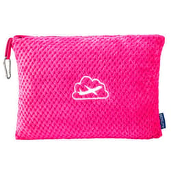 BEDELITE Travel Blanket with Bag, Ultra-Soft Jacquard Fleece Blanket with Luggage Sleeve & Backpack Clip, Airplane Blanket Travel Essentials, Hot Pink