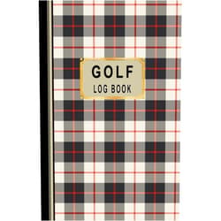 By TLS Designs (Author) Golf Log Book: Golfers Scorecard Game Stats Yardage Course Hole Par Tee Time Sport Tracker Fit In Bag 5.5 x 8.5 Small Size Game Details Note Score For 52 Games Red Black Tan Plaid