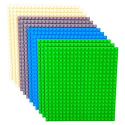 Strictly Briks Compatible with Lego 12 Pack Classic Stackable Baseplates 6x6, for Building Bricks, 20x20 Studs Plates Mats, Stackable for Top & Bottom Sides, 12 Blue/Green/Gray/Sand