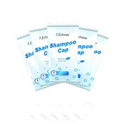 AZchose No Water Rinse Free Shampoo Caps for Camping & Home Care, Dry Hair Washing Caps for Adult & Elderly, Waterless Shampoo Shower Caps for Bedridden Patients, Microwaveable & Alcohol-Free, 5 Pack