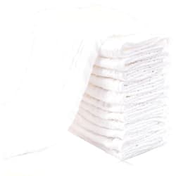 Cute Castle 12 Pack Muslin Burp Cloths for Baby - Ultra-Soft 100% Cotton Baby Washcloths - Large 20'' by 10'' Super Absorbent Milk Spit Up Rags - Burpy Cloths for Unisex, Boy, Girl - White