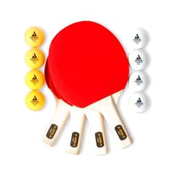 JOOLA Ping Pong Paddle Set with Ping Pong Balls & Carrying Case - Set of 4 Table Tennis Paddles - Advanced Ping Pong Rackets & Portable Table Tennis Accessories for 2-4 Players