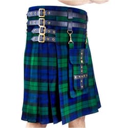 DSS KILTS- Adjustable 16 oz Tartan Utility Kilts for Men with Front Detachable Pocket