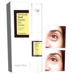 ELCHHIRSCH Snail Peptide Under Eye Cream with 73% Snail Mucin & 2% Nicotinamide for Dark Circles, Puffiness & Wrinkles, with 360° Massaging Roller Ball, 0.57 fl oz