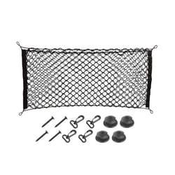 Osilly Car Rear Cargo Net, Double-Layer Adjustable Stretchable Elastic Storage Organizer Net, Trunk Cargo Storage Mesh Net with Hooks, Car Interior Accessories Fit for Car, Trucks, SUV (Large)