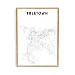 MG Global Minimalist Poster of Freetown Sierra Leone West Africa | 11x17 12x18 16x24 24x36 Minimalism Unframed Hometown City Print Black & White Wall Art | Modern Home Office Decor for Gift