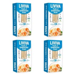 LIVIVA Dried Shirataki Low Carb Plant-Based Gluten Free Noodle 4 Pk – Konjac Spaghetti - Taste & Cook like regular Spaghetti & Rice – Diabetic-Friendly, Low Calories, Vegan, Halal, Kosher, Non-GMO, Plant-Based