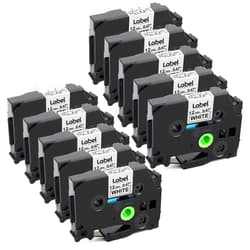 Label KINGDOM 10-Pack Label Tape Compatible with Brother P Touch TZe231 TZ-231 Label Tape Refills Tze Tz Tape Laminated 12mm 0.47'' for Brother PTouch Label Maker PT-D210 PTD220 Black on White