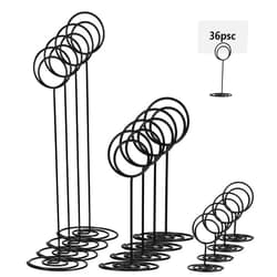 Lemecima 36 Pieces Table Number Holders 3 Size Place Card Holder Name Numbers Menu Memo Note Card Picture Photo Holder Clip Stand Table Sign Holders for Wedding Anniversary Party Display(Black)