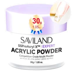 SAVILAND Ultra-Smooth Clear Acrylic Powder: Keratin Professional Acrylic Nail Powder 2024 Ultra Sculpture Tech for Acrylic Nail Extension Carving 3D Nail Art Nail Tech Salon Studio Manicure