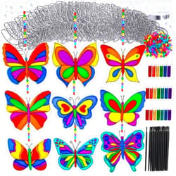 Winlyn 27 Sets Butterfly Suncatchers Ornaments Decorations DIY Window Paint Art Suncatchers Butterfly Suncatchers Painting Craft Kits for Kids Classroom Spring Easter Party Activities Art project