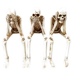 Wanwanzi Set of 3 See Speak Hear No Evil Skeleton - Halloween Statues - Skeleton Collectible-Figurines - Realistic Skull Decorations for Home Haunted House Halloween Party
