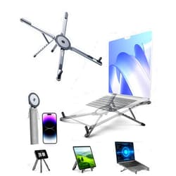 miley Portable Foldable Laptop Stand for Desk,Foldable Ergonomic,8-Level Height,with 13–17
