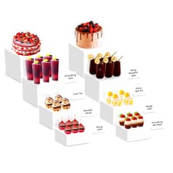 COHVV Buffet Risers, 8Pcs Dessert Table Display Set, Acrylic Risers Display Stands, Catering Supplies Buffet Display - 2 Set (6