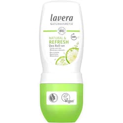 lavera Deo Roll-On Natural & Refresh - Roll On Deodorant for 48h Protection - with Natural Minerals & Organic Lime - Aluminum Free - PETA Certified - Vegan - Made in Germany - 1.7 Fl Oz