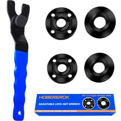 HOBEREROK Angle Grinder Wrench,Universal Adjustable & Nut Kit (5PCS) – 5/8-11 Lock Nut Fits Dewalt, Milwaukee, Makita, Ryobi, Bosch 4.5