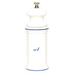 Fletchers' Mill Provencal Salt Mill, White with Blue 
