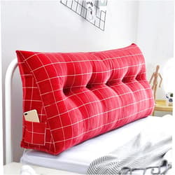 ZHNALIUS Soft Comfortable Double Bed Backrest Headboard Wedge Cushion Pillow for Reading Rest，Breathable Triangular Support Positioning backand Back Waist Wall Pillow with Washable Cover Red